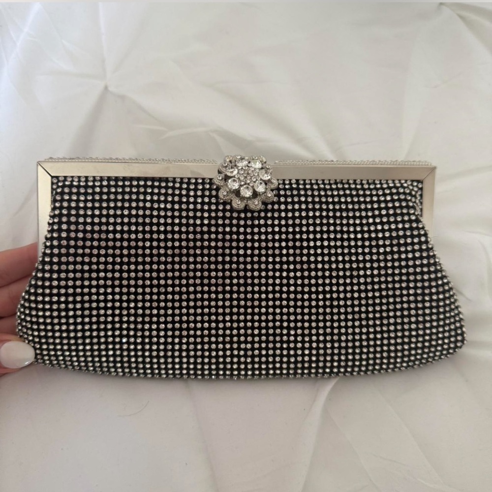 Elegant Black and Silver Clutch
